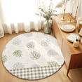 thumbnail image 1 of Round Rugs 3Ft, Sage Green Pine Cones Round Area Rug Washable Indoor Throw Carpet, Modern Art Checkered Farmhouse Small Non Slip Circle Rug for Bedroom Living Room Home Decor Aesthetic, 1 of 8