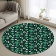 thumbnail image 1 of Round Rugs 3Ft, Saint Patrick's Day Round Area Rug Washable Indoor Throw Carpet, Green Lucky Shamrock Leaves Spring Black Small Non Slip Circle Rug for Bedroom Living Room Home Decor Aesthetic, 1 of 8
