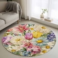 thumbnail image 1 of Round Rugs 3Ft, Spring Floral Round Area Rug Washable Indoor Throw Carpet, Farmhouse Elegant Flowers Vintage Art Small Non Slip Circle Rug for Bedroom Living Room Home Decor Aesthetic, 1 of 8