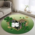thumbnail image 1 of Round Rugs 3Ft, St. Patrick's Day Round Area Rug Washable Indoor Throw Carpet, Spring Shamrock Gold Leopard Love Ombre Green Small Non Slip Circle Rug for Bedroom Living Room Home Decor Aesthetic, 1 of 8