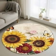 thumbnail image 1 of Round Rugs 3Ft, Sunflower Round Area Rug Washable Indoor Throw Carpet, Farmhouse Rose Floral Vintage Butterfly Small Non Slip Circle Rug for Bedroom Living Room Home Decor Aesthetic, 1 of 8