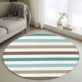 thumbnail image 1 of Round Rugs 3Ft, Teal Brown Round Area Rug Washable Indoor Throw Carpet, Farmhouse Watercolor Modern Geometric Small Non Slip Circle Rug for Bedroom Living Room Home Decor Aesthetic, 1 of 8