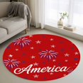 thumbnail image 1 of Round Rugs 3Ft, USA Independence Day Round Area Rug Washable Indoor Throw Carpet, Red Fireworks Stars Small Non Slip Circle Rug for Bedroom Living Room Home Decor Aesthetic, 1 of 8