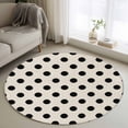 thumbnail image 1 of Round Rugs 3Ft, Wave Point Black Round Area Rug Washable Indoor Throw Carpet, Modern Minimalist Geometric on Linen Small Non Slip Circle Rug for Bedroom Living Room Home Decor Aesthetic, 1 of 8