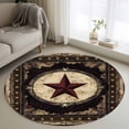 thumbnail image 1 of Round Rugs 3Ft, Western Stars Brown Round Area Rug Washable Indoor Throw Carpet, Farmhouse Country Vintage Wood Grain Small Non Slip Circle Rug for Bedroom Living Room Home Decor Aesthetic, 1 of 8