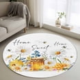 thumbnail image 1 of Round Rugs 3Ft, White Daisy Round Area Rug Washable Indoor Throw Carpet, Spring Floral Elegant Farmhouse Botanical Bees Small Non Slip Circle Rug for Bedroom Living Room Home Decor Aesthetic, 1 of 8