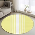 thumbnail image 1 of Round Rugs 3Ft, Yellow White Stripe Round Area Rug Washable Indoor Throw Carpet, Modern Rustic Vertical Striped Small Non Slip Circle Rug for Bedroom Living Room Home Decor Aesthetic, 1 of 8