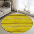 thumbnail image 1 of Round Rugs 3Ft, Yellow Wooden Grain Round Area Rug Washable Indoor Throw Carpet, Country Shabby Planks Rural Small Non Slip Circle Rug for Bedroom Living Room Home Decor Aesthetic, 1 of 8
