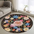 thumbnail image 1 of Round Rugs 4 Ft, Boho Pink Flower Non Slip Area Rugs for Kitchen Bedroom Entryway, Spring Watercolor Country Floral Plant Washable Carpet Runner Rug Floor Mats for Bedroom Home Decor, 1 of 8