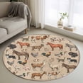 thumbnail image 1 of Round Rugs 4 Ft, Farmhouse Non Slip Area Rugs for Kitchen Bedroom Entryway, Vintage Country Farm Animals Brown Washable Carpet Runner Rug Floor Mats for Bedroom Home Decor, 1 of 8