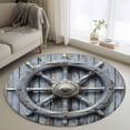 thumbnail image 1 of Round Rugs 4 Ft, Grey Rudder Coastal Non Slip Area Rugs for Kitchen Bedroom Entryway, Summer Nautical Beach Retro Washable Carpet Runner Rug Floor Mats for Bedroom Home Decor, 1 of 9