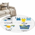 thumbnail image 1 of Round Rugs 4 Ft, Modern Minimalist Non Slip Area Rugs for Kitchen Bedroom Entryway, Cartoon Laundry Room Washing Machine Washable Carpet Runner Rug Floor Mats for Bedroom Home Decor, 1 of 9