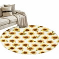 thumbnail image 1 of Round Rugs 4 Ft, Sunflowers Fall Non Slip Area Rugs for Kitchen Bedroom Entryway, Thanksgiving Botanical Floral Watercolor Washable Carpet Runner Rug Floor Mats for Bedroom Home Decor, 1 of 9