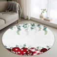 thumbnail image 1 of Round Rugs 4 Ft, Valentine's Day Non Slip Area Rugs for Kitchen Bedroom Entryway, Love Heart Eucalyptus Leaves Summer Botanical Washable Carpet Runner Rug Floor Mats for Bedroom Home Decor, 1 of 8