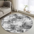 thumbnail image 1 of Round Rugs 4Ft, Black Grey Ombre Round Area Rug Washable Indoor Throw Carpet, Gradient Abstract Art Vintage Soft Non Slip Circle Rug for Kitchen Nursery Room Home Decor Aesthetic, 1 of 8