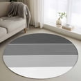 thumbnail image 1 of Round Rugs 4Ft, Black Grey Striped Round Area Rug Washable Indoor Throw Carpet, Farmhouse Modern Soft Non Slip Circle Rug for Kitchen Nursery Room Home Decor Aesthetic, 1 of 8