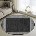 thumbnail image 1 of Round Rugs 4Ft, Black Retro Greek Key Round Area Rug Washable Indoor Throw Carpet, Greece Ancient Rustic Geometric Soft Non Slip Circle Rug for Kitchen Nursery Room Home Decor Aesthetic, 1 of 8