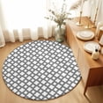 thumbnail image 1 of Round Rugs 4Ft, Black White Morocco Round Area Rug Washable Indoor Throw Carpet, Modern Abstract Classic Geometric Soft Non Slip Circle Rug for Kitchen Nursery Room Home Decor Aesthetic, 1 of 8