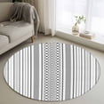 thumbnail image 1 of Round Rugs 4Ft, Black White Striped Round Area Rug Washable Indoor Throw Carpet, Modern Farmhouse Geometric Soft Non Slip Circle Rug for Kitchen Nursery Room Home Decor Aesthetic, 1 of 8