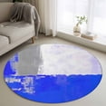 thumbnail image 1 of Round Rugs 4Ft, Blue Purple Grey Round Area Rug Washable Indoor Throw Carpet, Modern Geometric Oil Painting Abstract Soft Non Slip Circle Rug for Kitchen Nursery Room Home Decor Aesthetic, 1 of 8