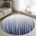 thumbnail image 1 of Round Rugs 4Ft, Blue White Round Area Rug Washable Indoor Throw Carpet, Ombre Gradient Striped Minimalist Texture Soft Non Slip Circle Rug for Kitchen Nursery Room Home Decor Aesthetic, 1 of 8