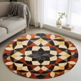 thumbnail image 1 of Round Rugs 4Ft, Boho Ethnic Round Area Rug Washable Indoor Throw Carpet, Modern Abstract Geometric Art Soft Non Slip Circle Rug for Kitchen Nursery Room Home Decor Aesthetic, 1 of 8