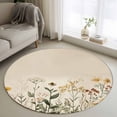 thumbnail image 1 of Round Rugs 4Ft, Botanical Round Area Rug Washable Indoor Throw Carpet, Retro Plant Wildflower Green Leaf Ferns Soft Non Slip Circle Rug for Kitchen Nursery Room Home Decor Aesthetic, 1 of 8