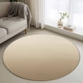 thumbnail image 1 of Round Rugs 4Ft, Brown Beige Round Area Rug Washable Indoor Throw Carpet, Gradient Monochrome Modern Country Soft Non Slip Circle Rug for Kitchen Nursery Room Home Decor Aesthetic, 1 of 8