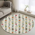 thumbnail image 1 of Round Rugs 4Ft, Christmas Round Area Rug Washable Indoor Throw Carpet, Green Botanical Xmas Balls Star Rustic Soft Non Slip Circle Rug for Kitchen Nursery Room Home Decor Aesthetic, 1 of 8