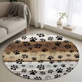 thumbnail image 1 of Round Rugs 4Ft, Cute Dog Claws Round Area Rug Washable Indoor Throw Carpet, Farmhouse Brown Grey Wooden Puppy Pawprints Soft Non Slip Circle Rug for Kitchen Nursery Room Home Decor Aesthetic, 1 of 8