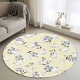 thumbnail image 1 of Round Rugs 4Ft, Easter Bunny Round Area Rug Washable Indoor Throw Carpet, Spring Purple Flower Rustic Rabbit Yellow Soft Non Slip Circle Rug for Kitchen Nursery Room Home Decor Aesthetic, 1 of 8