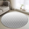 thumbnail image 1 of Round Rugs 4Ft, Gray Ombre Round Area Rug Washable Indoor Throw Carpet, Modern Geometric Abstract Rhombus Striped Soft Non Slip Circle Rug for Kitchen Nursery Room Home Decor Aesthetic, 1 of 8
