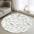 thumbnail image 1 of Round Rugs 4Ft, Green Leaves Summer Round Area Rug Washable Indoor Throw Carpet, Pastoral Plants Herbs Rustic Soft Non Slip Circle Rug for Kitchen Nursery Room Home Decor Aesthetic, 1 of 8