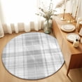 thumbnail image 1 of Round Rugs 4Ft, Grey Buffalo Plaid Round Area Rug Washable Indoor Throw Carpet, Farmhouse Modern Checkered Soft Non Slip Circle Rug for Kitchen Nursery Room Home Decor Aesthetic, 1 of 8