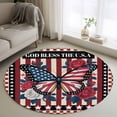 thumbnail image 1 of Round Rugs 4Ft, Independence Day Round Area Rug Washable Indoor Throw Carpet, Red Blue U.S Flag Butterfly Flowers Striped Soft Non Slip Circle Rug for Kitchen Nursery Room Home Decor Aesthetic, 1 of 8