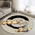 thumbnail image 1 of Round Rugs 4Ft, Japanese Style Round Area Rug Washable Indoor Throw Carpet, Grey Farmhouse Owl Birds Branches Soft Non Slip Circle Rug for Kitchen Nursery Room Home Decor Aesthetic, 1 of 8