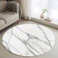 thumbnail image 1 of Round Rugs 4Ft, Marble White Round Area Rug Washable Indoor Throw Carpet, Ombre Grey Modern Minimalist Soft Non Slip Circle Rug for Kitchen Nursery Room Home Decor Aesthetic, 1 of 8