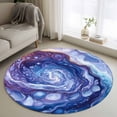 thumbnail image 1 of Round Rugs 4Ft, Modern Blue Round Area Rug Washable Indoor Throw Carpet, Abstract Contemporary Art Moire Soft Non Slip Circle Rug for Kitchen Nursery Room Home Decor Aesthetic, 1 of 8