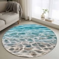 thumbnail image 1 of Round Rugs 4Ft, Ocean Water Ripple Round Area Rug Washable Indoor Throw Carpet, Summer Seaside Underwater Scene Soft Non Slip Circle Rug for Kitchen Nursery Room Home Decor Aesthetic, 1 of 8