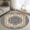 thumbnail image 1 of Round Rugs 4Ft, Orange Blue Boho Southwestern Round Area Rug Washable Indoor Throw Carpet, Antique Ethnic Rustic Soft Non Slip Circle Rug for Kitchen Nursery Room Home Decor Aesthetic, 1 of 8