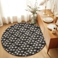 thumbnail image 1 of Round Rugs 4Ft, Palm Trees Round Area Rug Washable Indoor Throw Carpet, Summer Tropical Plants Pattern Rustic Black Soft Non Slip Circle Rug for Kitchen Nursery Room Home Decor Aesthetic, 1 of 8