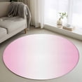 thumbnail image 1 of Round Rugs 4Ft, Pink Ombre Round Area Rug Washable Indoor Throw Carpet, Pink White Gradient Modern Abstract Art Soft Non Slip Circle Rug for Kitchen Nursery Room Home Decor Aesthetic, 1 of 8