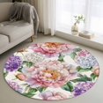 thumbnail image 1 of Round Rugs 4Ft, Pink Purple Hydrangea Round Area Rug Washable Indoor Throw Carpet, Spring Pastoral Flowers Soft Non Slip Circle Rug for Kitchen Nursery Room Home Decor Aesthetic, 1 of 8