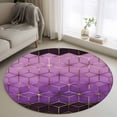 thumbnail image 1 of Round Rugs 4Ft, Purple Geometric Round Area Rug Washable Indoor Throw Carpet, Ombre Modern Abstract Art Soft Non Slip Circle Rug for Kitchen Nursery Room Home Decor Aesthetic, 1 of 8