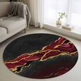 thumbnail image 1 of Round Rugs 4Ft, Red Marble Round Area Rug Washable Indoor Throw Carpet, Gold Abstract Vintage Modern Ombre Art Soft Non Slip Circle Rug for Kitchen Nursery Room Home Decor Aesthetic, 1 of 8