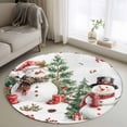 thumbnail image 1 of Round Rugs 4Ft, Snowman Christmas Round Area Rug Washable Indoor Throw Carpet, Xmas Tree Botanical Snowflake Soft Non Slip Circle Rug for Kitchen Nursery Room Home Decor Aesthetic, 1 of 8