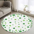 thumbnail image 1 of Round Rugs 4Ft, St Patrick's Day Round Area Rug Washable Indoor Throw Carpet, Green Lucky Botanical Soft Non Slip Circle Rug for Kitchen Nursery Room Home Decor Aesthetic, 1 of 8