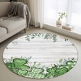 thumbnail image 1 of Round Rugs 4Ft, St. Patrick's Round Area Rug Washable Indoor Throw Carpet, Lucky Shamrock Green Eucalyptus Floral Farm Wooden Soft Non Slip Circle Rug for Kitchen Nursery Room Home Decor Aesthetic, 1 of 8