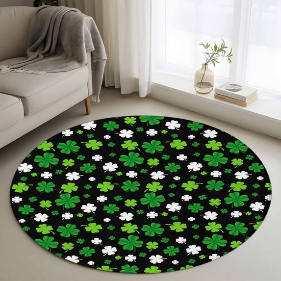 Round Rugs 4Ft, St Patricks Day Round Area Rug Washable Indoor Throw ...