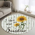 thumbnail image 1 of Round Rugs 4Ft, Sunflowers Farmhouse Round Area Rug Washable Indoor Throw Carpet, Sage Green Plaid Pastoral Rustic Soft Non Slip Circle Rug for Kitchen Nursery Room Home Decor Aesthetic, 1 of 8